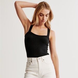 Abercrombie Black Ribbed Sweater Sweetheart Bodysuit